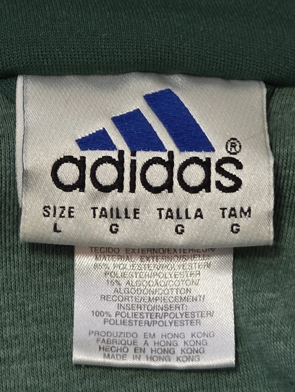 Adidas Vintage Track Jacket Mens L Green Navy 3 Stripe Colorblock Y2K Retro